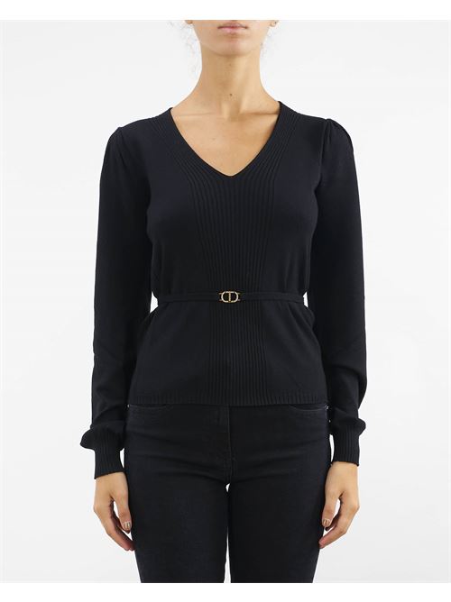 Seamless sweater with Oval T belt Twinset TWIN SET |  | TT30656